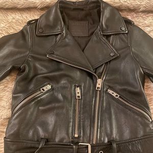 All Saints Balfern Leather Biker Jacket — perfect condition only worn once